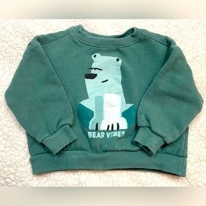 Zara Baby Sweater 6/9 Months: Bear Vibes Forest Green